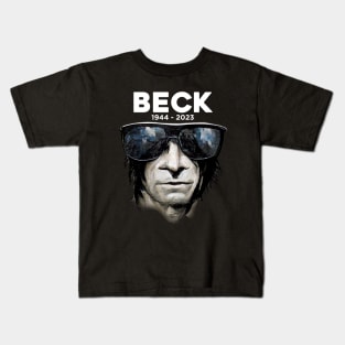 Jeff Beck No 5: Rest In Peace 1944 - 2023 (RIP) on a Dark Background Kids T-Shirt